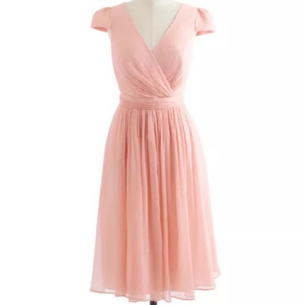 Jcrew Mirabelle blush bridesmaid dress silk